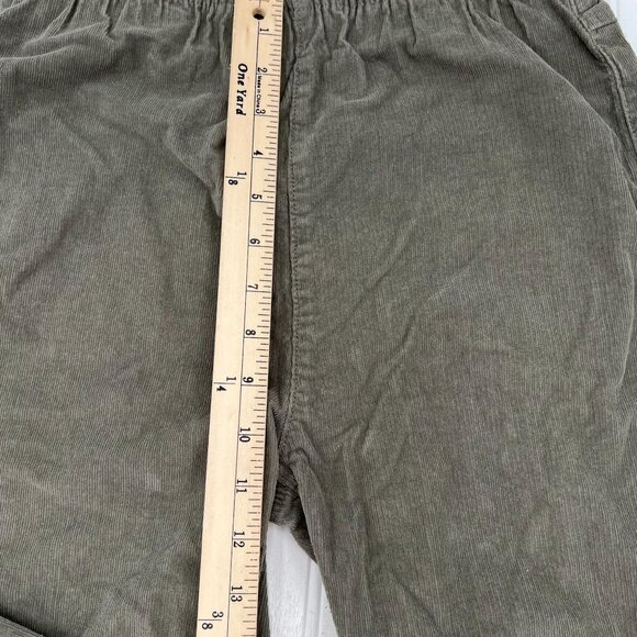Tinseltown Women's size 9 Pull On Olive Green Corduroy Elastic Waist Pants Flare - Picture 6 of 10